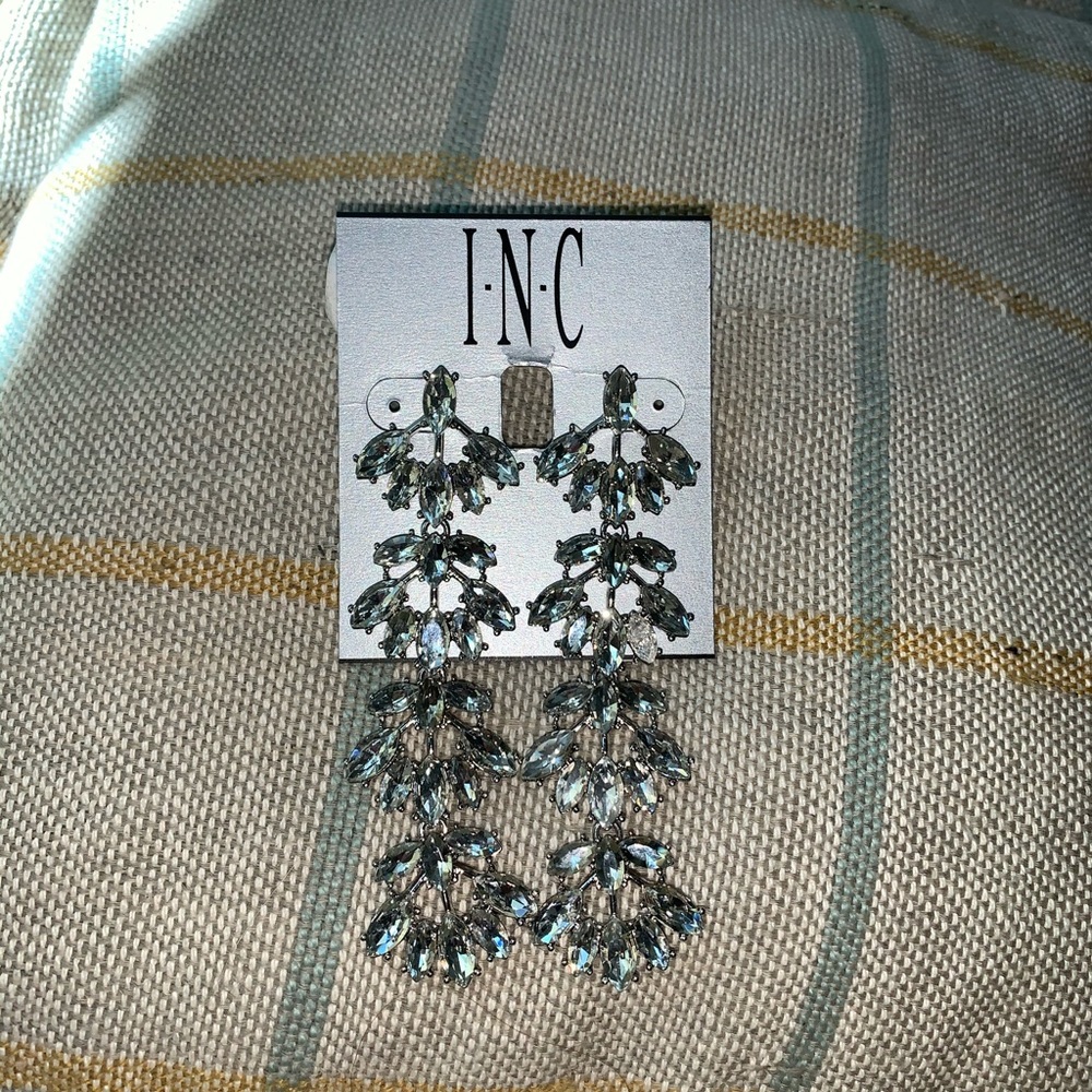4” rhinestone earrings new with tags